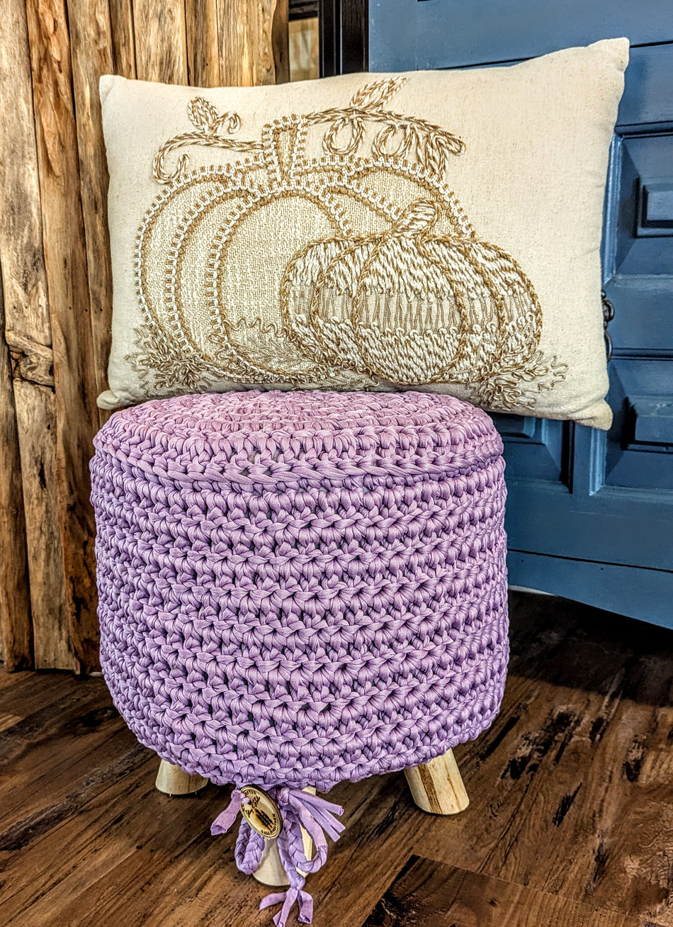 Farmhouse Foot Stool-Lavender Cover