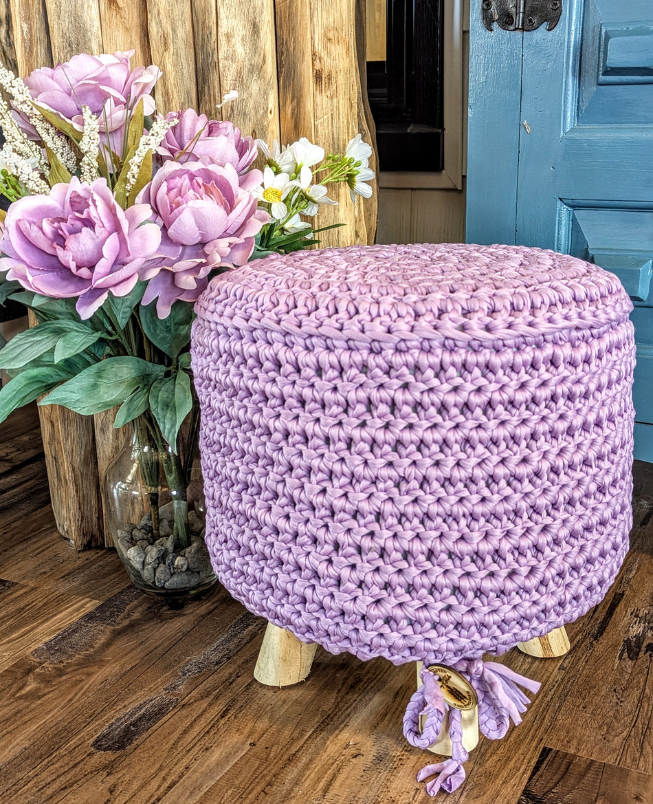 Farmhouse Foot Stool-Lavender Cover