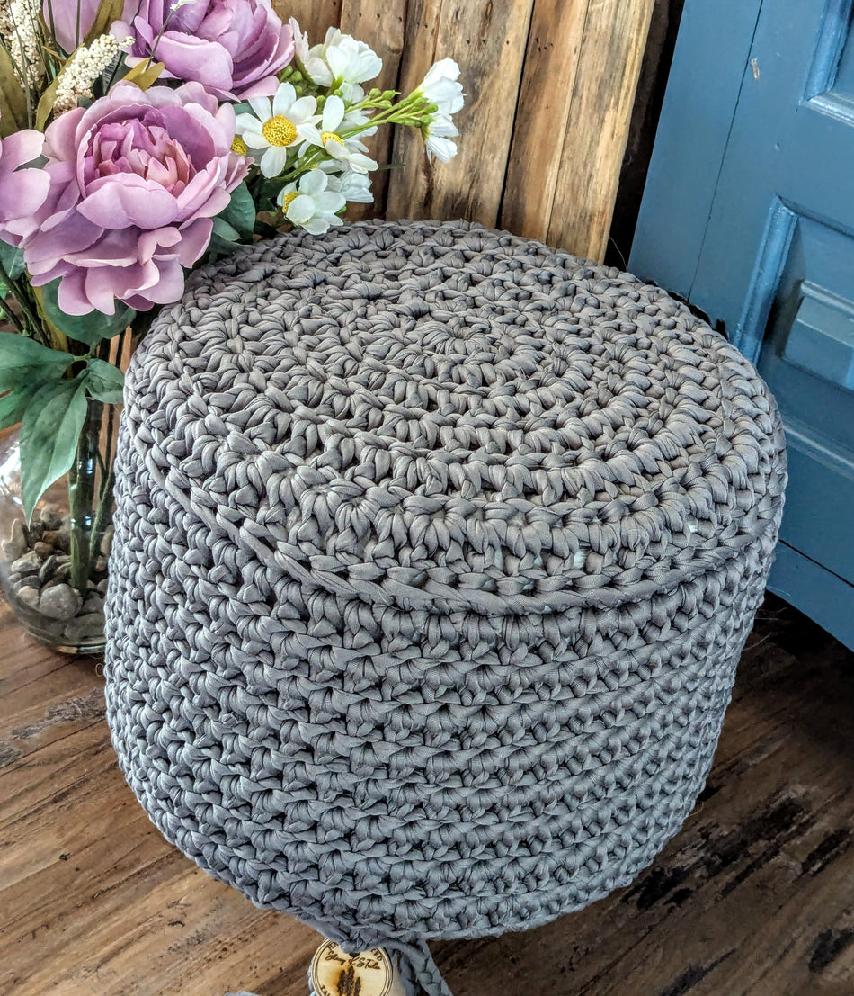 Farmhouse Foot Stool-Gray Washable Cover