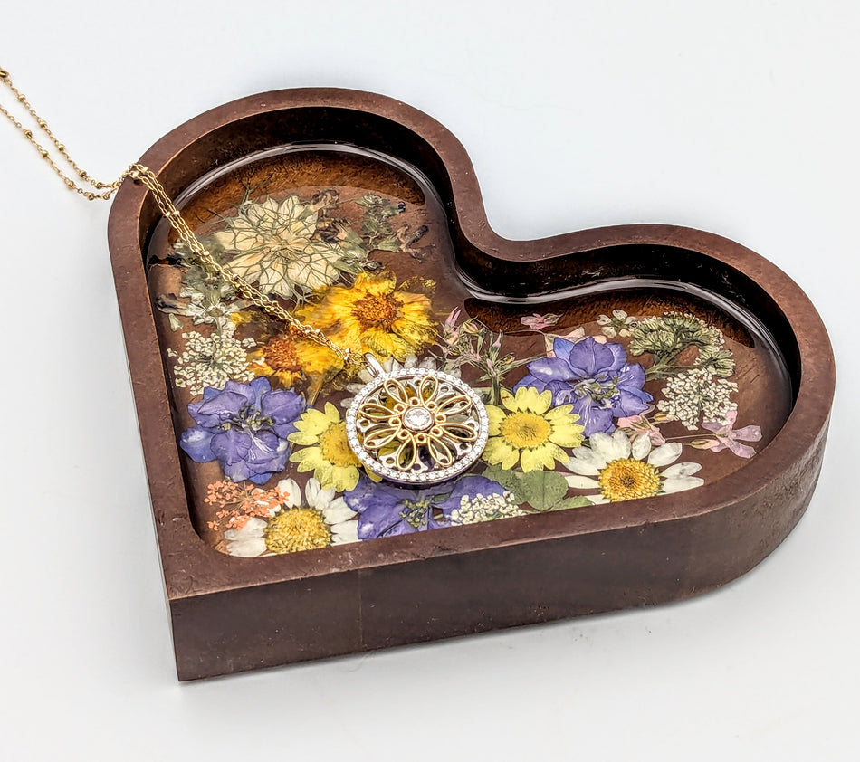 Wood Jewelry Dish Heart Shape