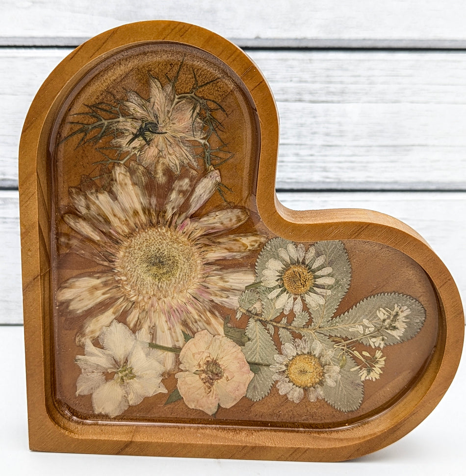Wood Jewelry Dish Heart Shape