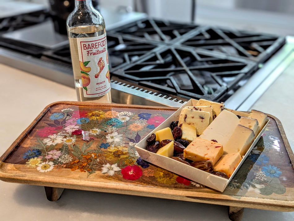 Pressed Flower Charcuterie Board