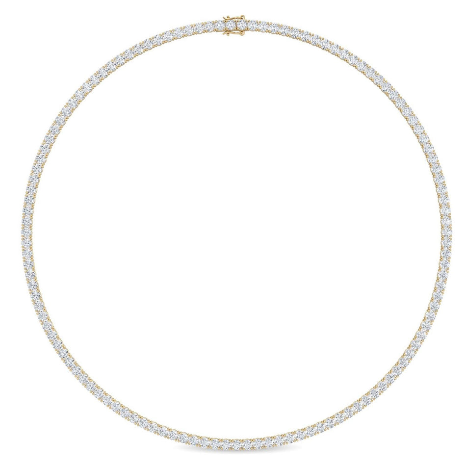 Elegant diamond tennis necklace in gold, perfect for custom jewelry designs and engagement gifts.
