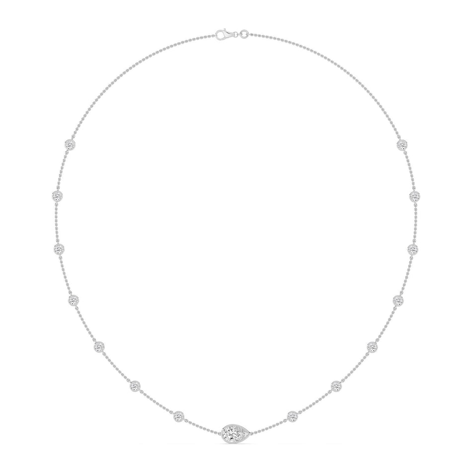 16" Gold Station Necklace Lab Diamonds 1.53 ctw