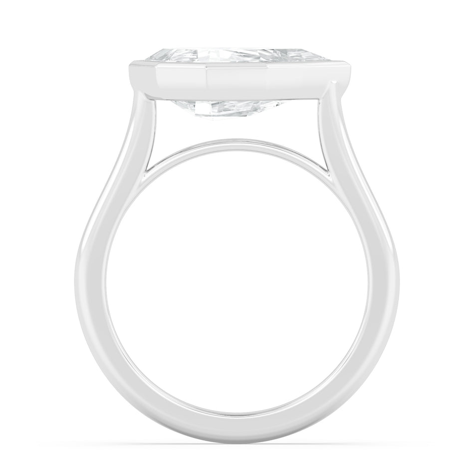 3CT Step Cut Pear Lab Diamond Engagement Ring-Cathedral Setting