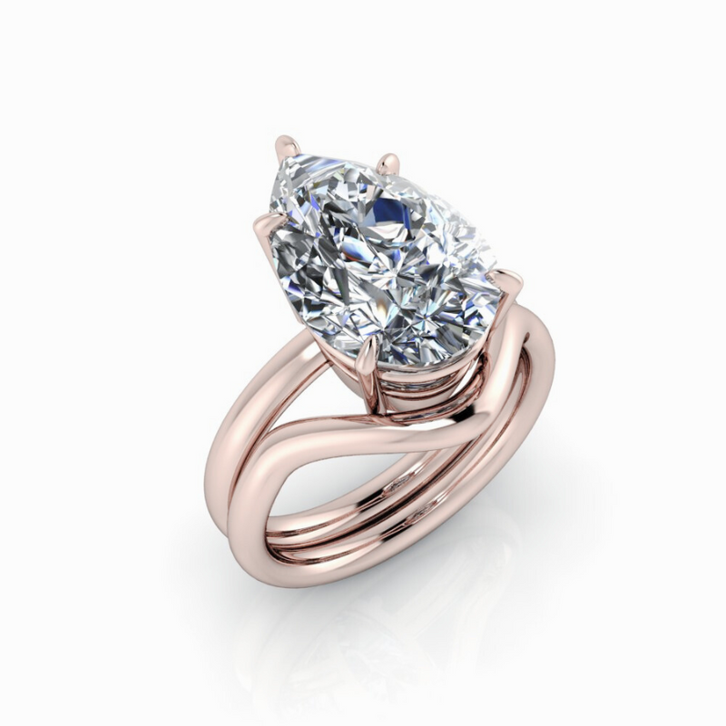 Large Pear Diamond Bridal Set Gold or Platinum-Custom Rings