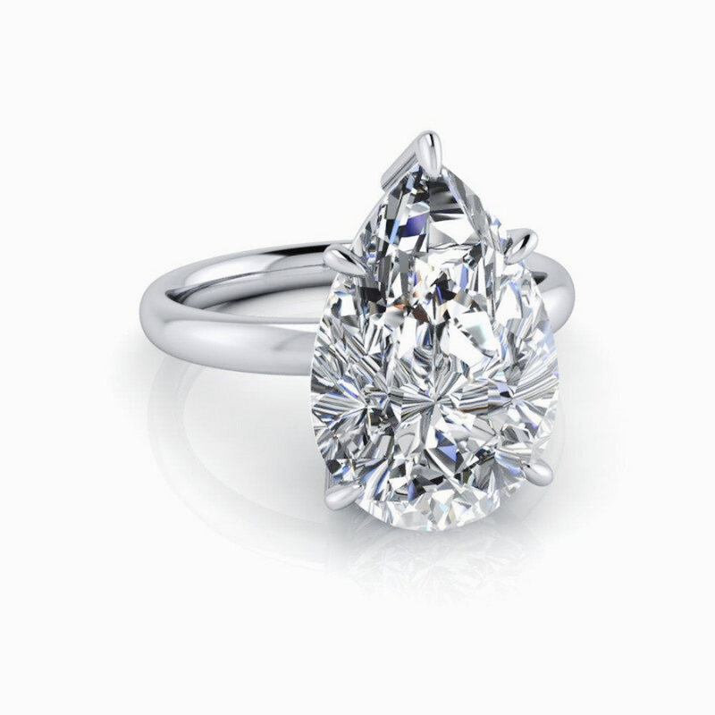 Large Pear Diamond Bridal Set Gold or Platinum-Custom Rings