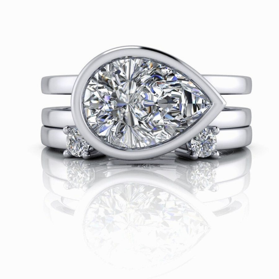 Diamond Wedding Band Open Concept Ring Bel Viaggio Designs