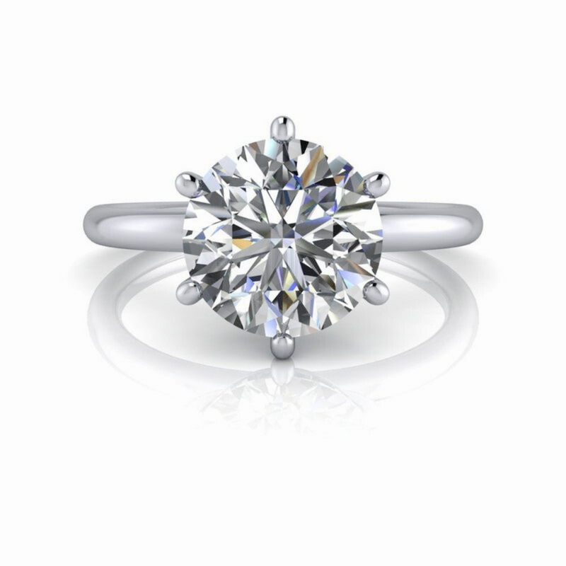 Solitaire Lab Grown Diamond Ring Classic 6-Prong Style