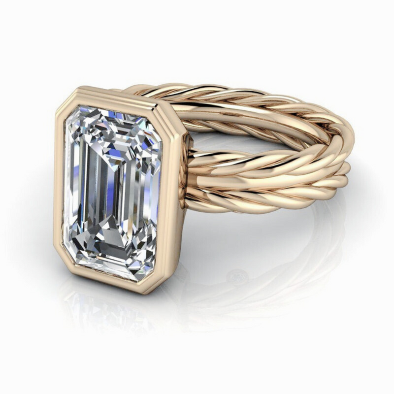 Emerald Lab Grown Diamond Engagement Ring | Bel Viaggio