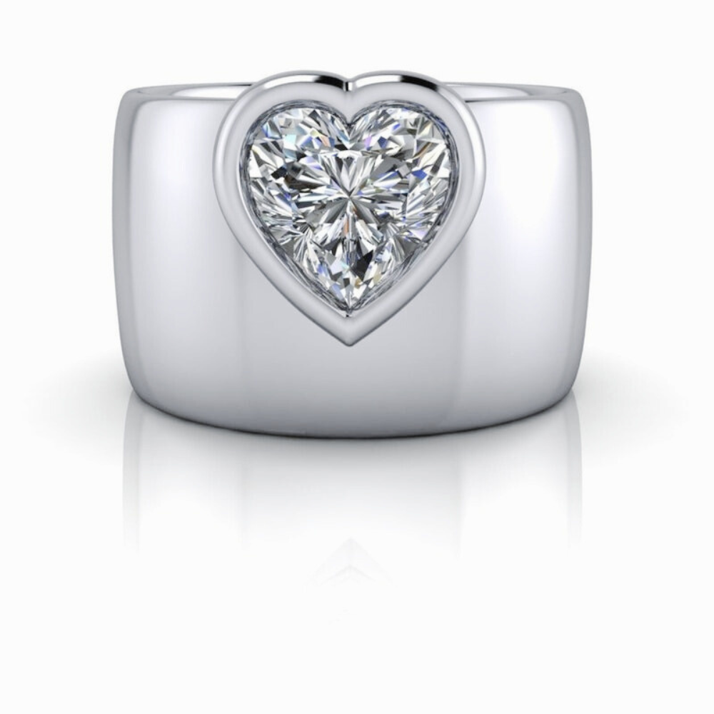 Heart Stone Lab Grown Diamond Ring-Bel Viaggio Designs