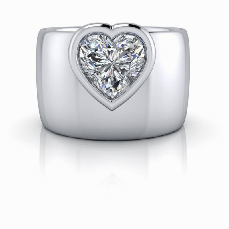 Heart Stone Lab Grown Diamond Ring-Bel Viaggio Designs
