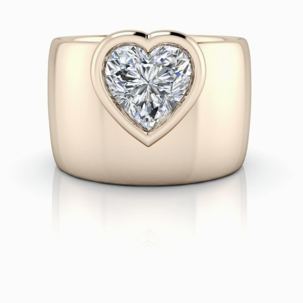 Heart Stone Lab Grown Diamond Ring-Bel Viaggio Designs