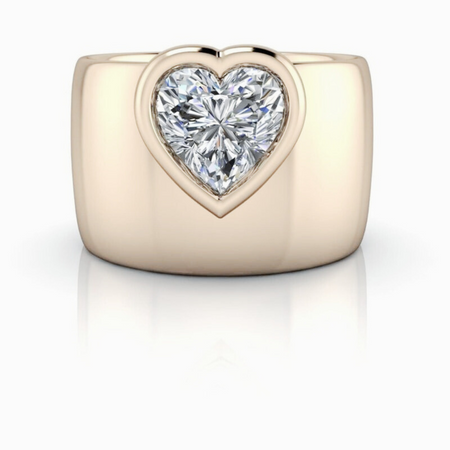 Heart Stone Lab Grown Diamond Ring-Bel Viaggio Designs