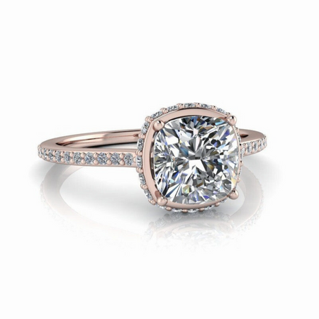 Modern Lab Grown Diamond Engagement Ring Cushion Cut