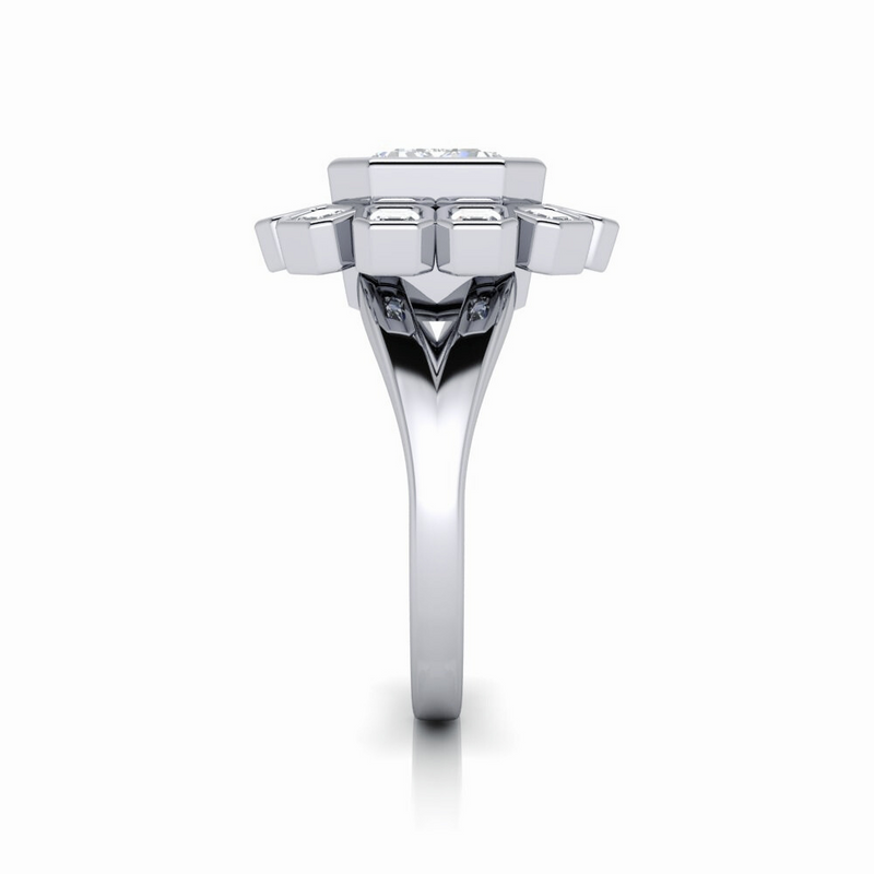 Certified Emerald Lab Grown Diamond Engagement Ring-bel viaggio designs