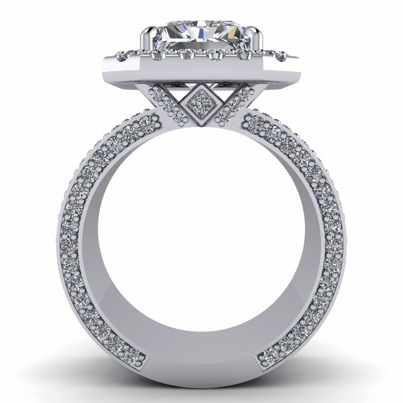 Statement Ring Moissanite Engagement Wide Anniversary Ring-bel viaggio designs