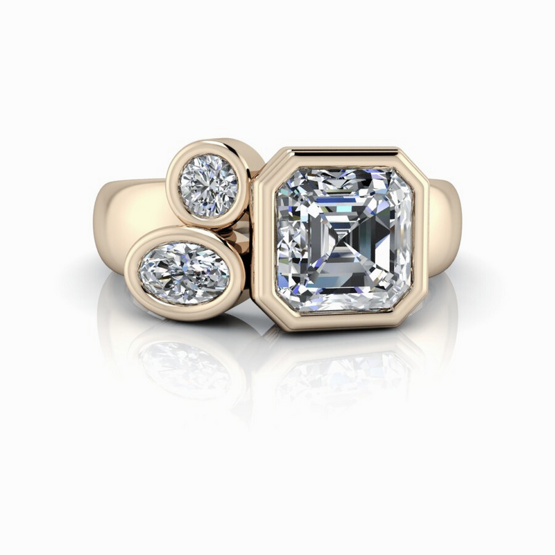 Lab Grown Diamond Ring Multi Stone-Bel Viaggio Designs