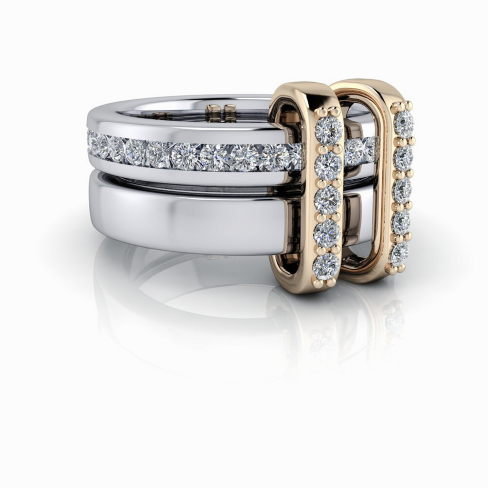 Venus Chunky Connected Rings .80 ctw