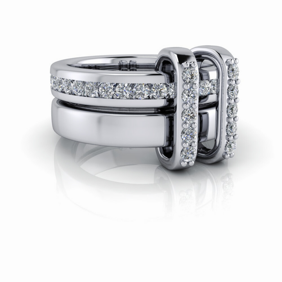 Venus Chunky Connected Rings .80 ctw