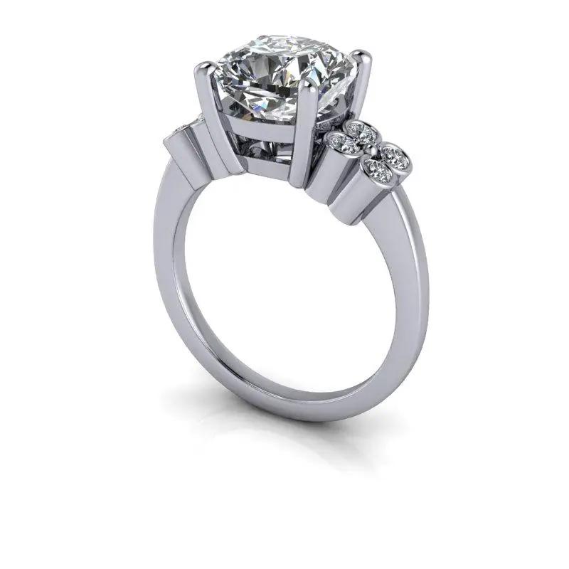Custom Lab Grown Diamond Engagement Ring Cushion Cut
