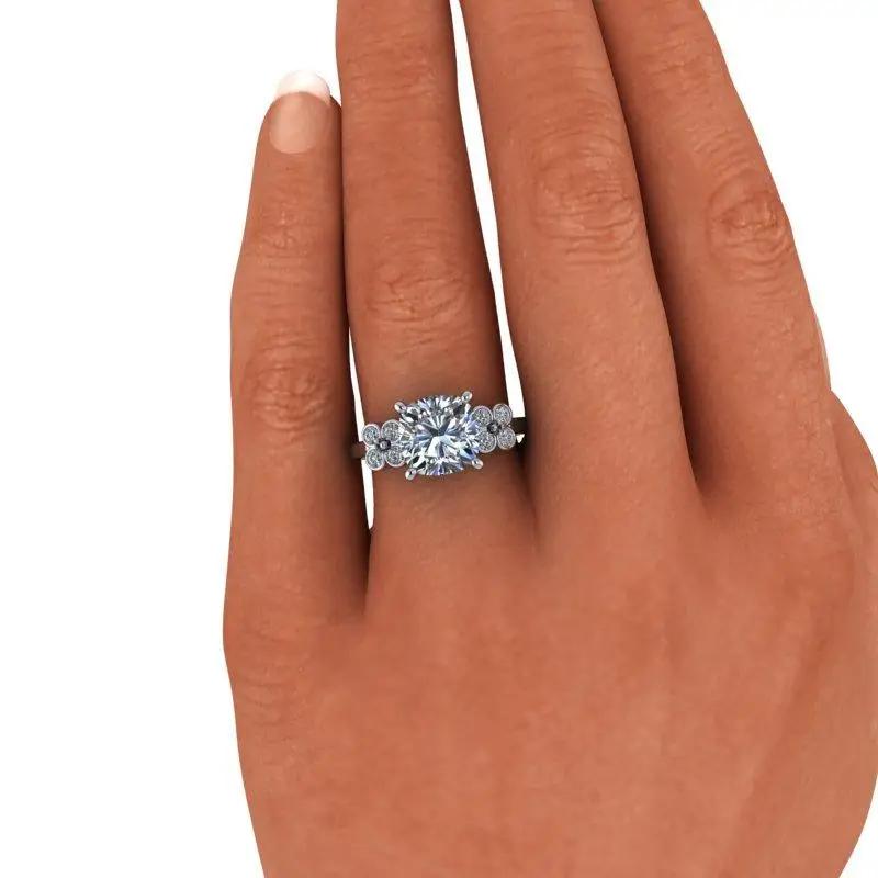 Custom Lab Grown Diamond Engagement Ring Cushion Cut