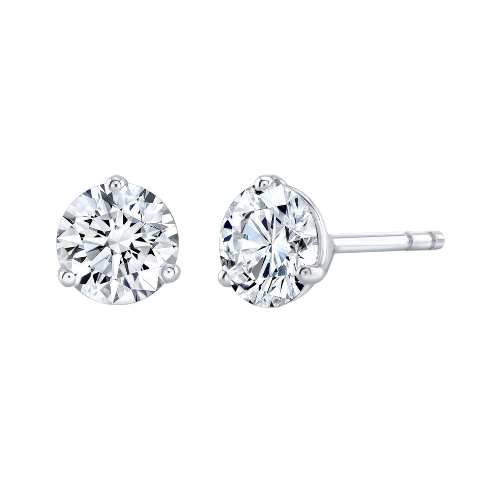 Lab Grown Diamond 14kt Gold Solitaire Earrings 4 CTW