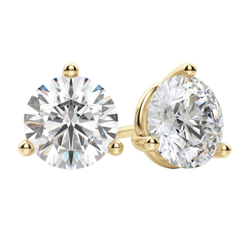 Lab Grown Diamond 14kt Gold Solitaire Earrings 4 CTW