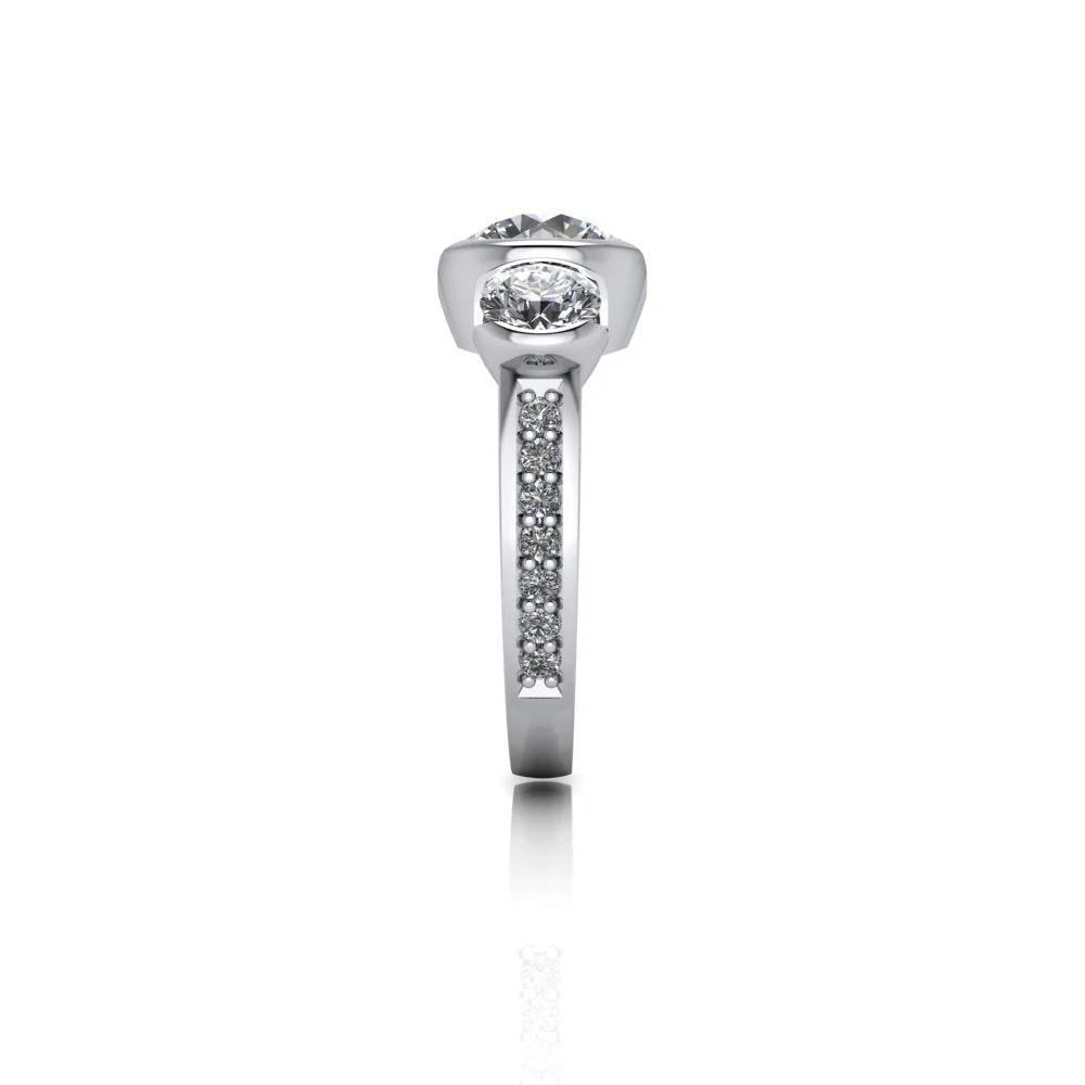 Three Stone Lab Grown Diamond Anniversary Ring - Bel Viaggio