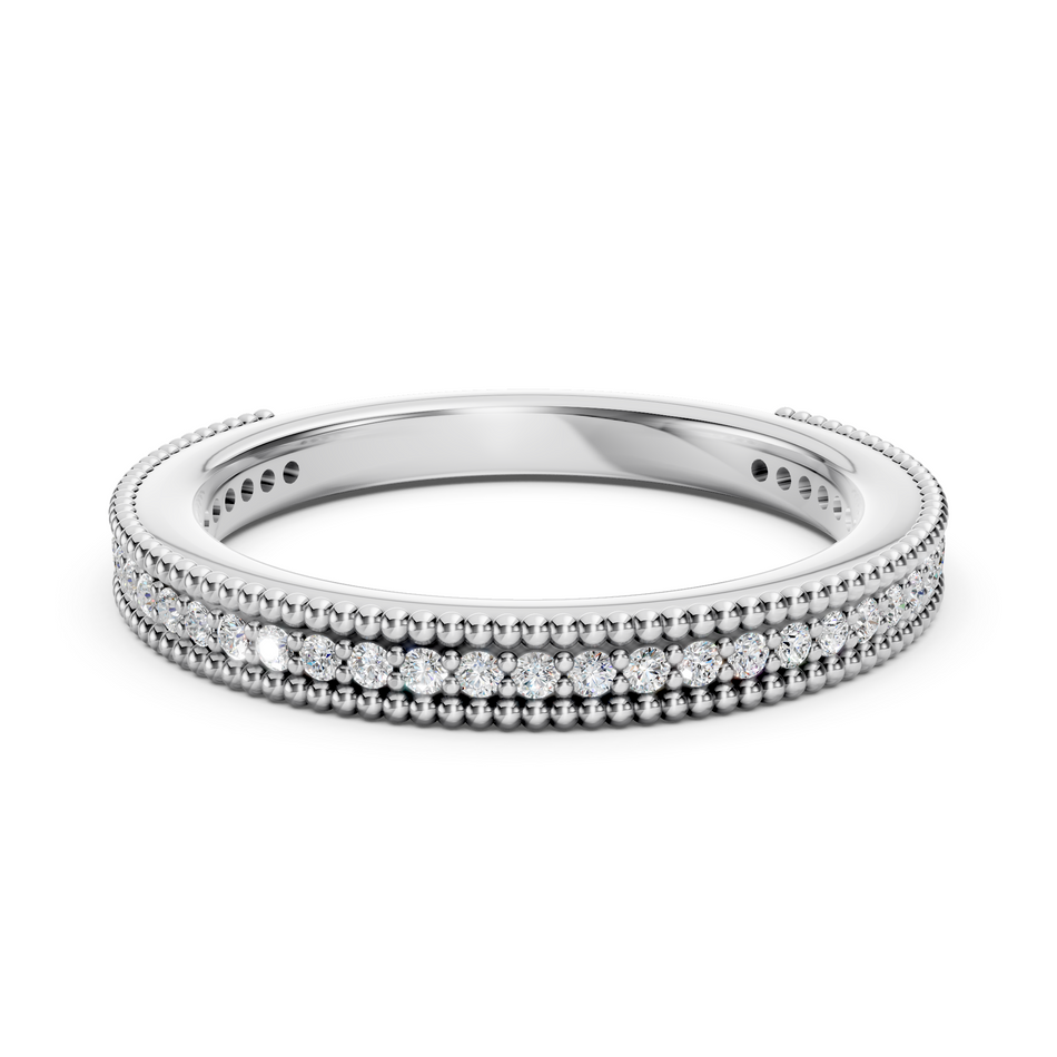 Vintage Style Wedding Band, Lab Diamond .25 ct.