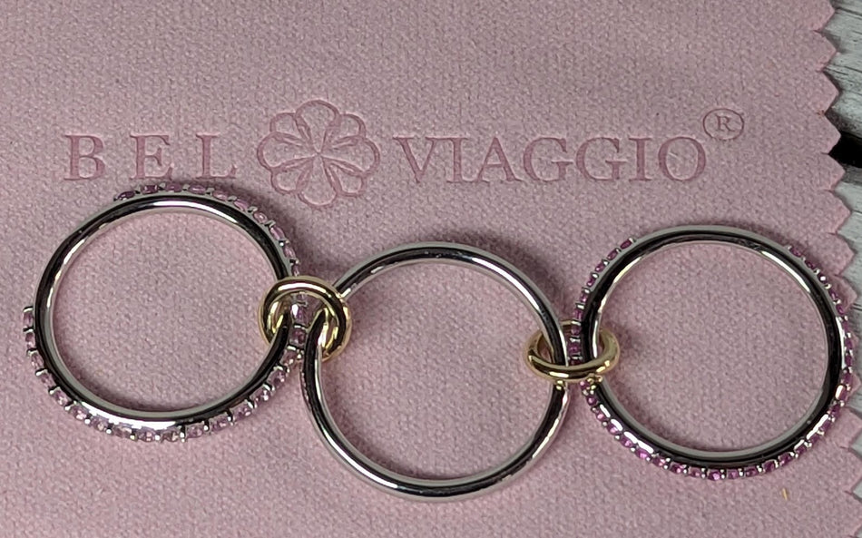 Cosmos Pink Sapphire Connected Rings