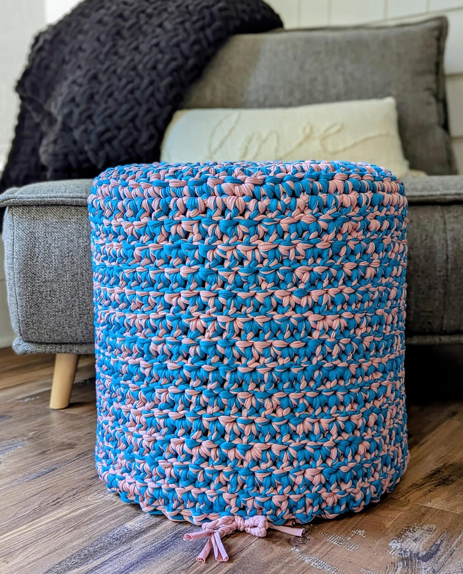 Farmhouse Ottoman Vanity Stool-Multi