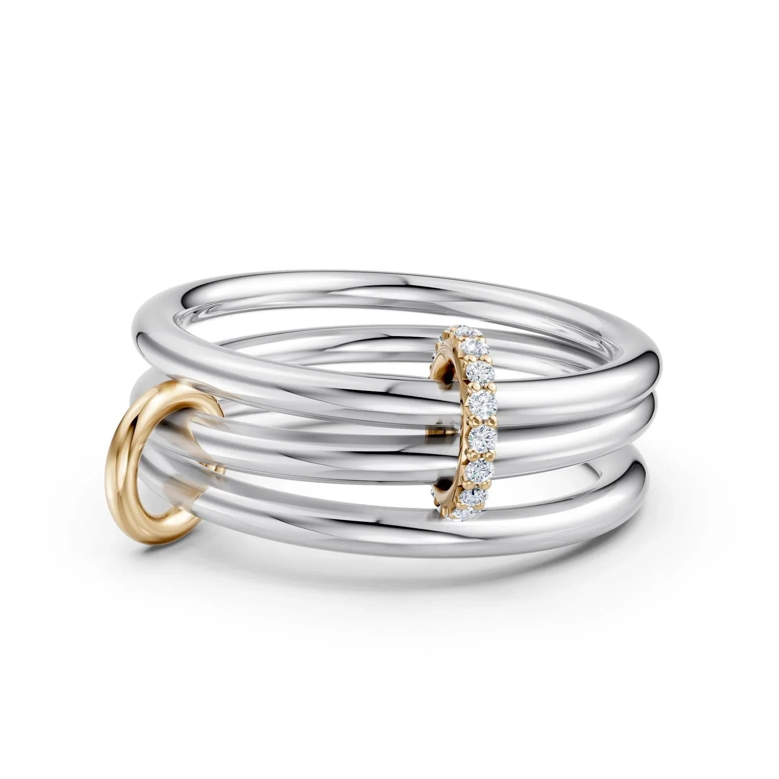 Stackable diamond and gold wedding rings, perfect for custom engagement sets