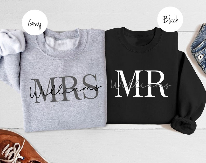 Personalized Mr. or Mrs. Crewneck Sweatshirt