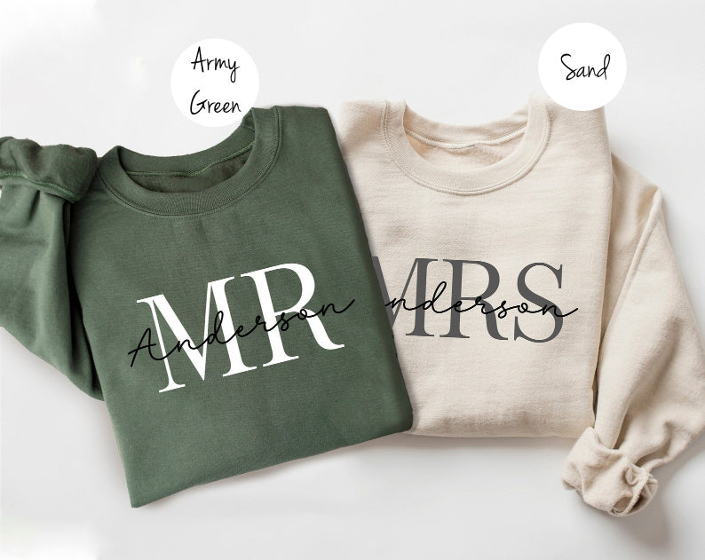 Personalized Mr. or Mrs. Crewneck Sweatshirt