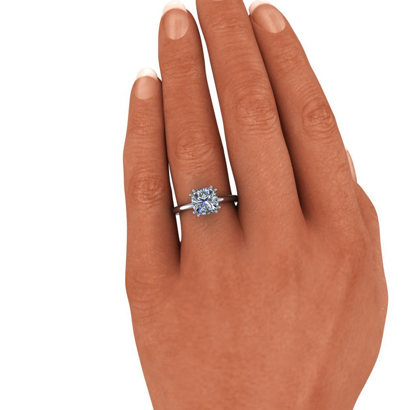 Solitaire Lab Grown Diamond Engagement Ring Cushion Cut