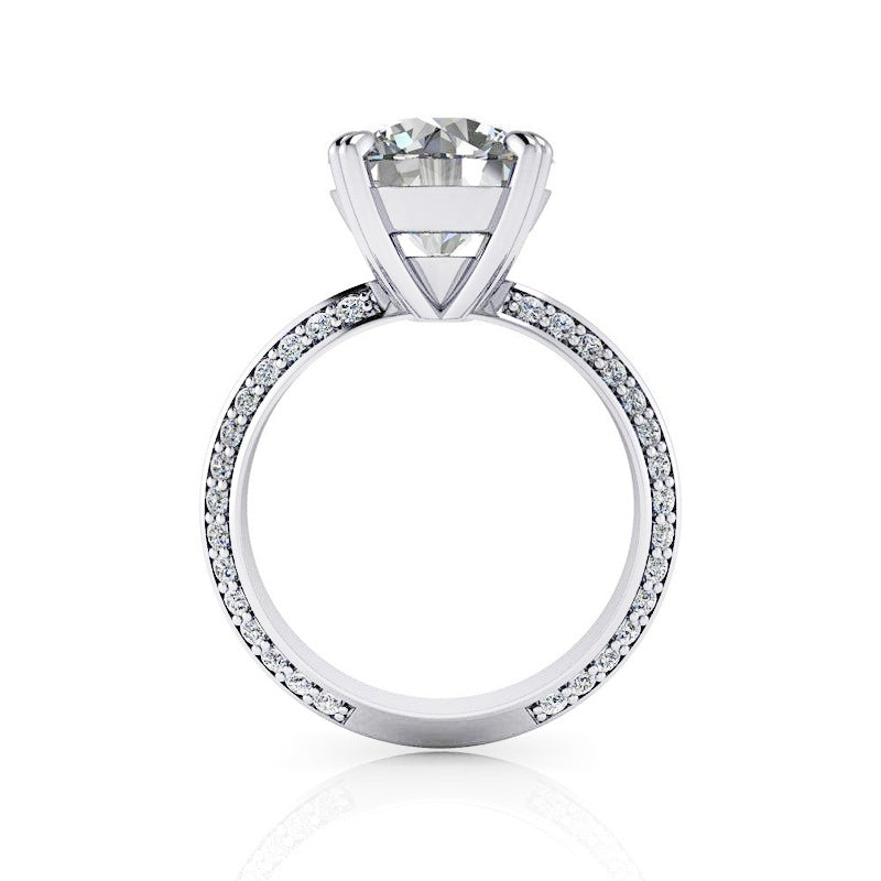 Modern Knife Edge Solitaire Diamond Engagement Ring 4CTW