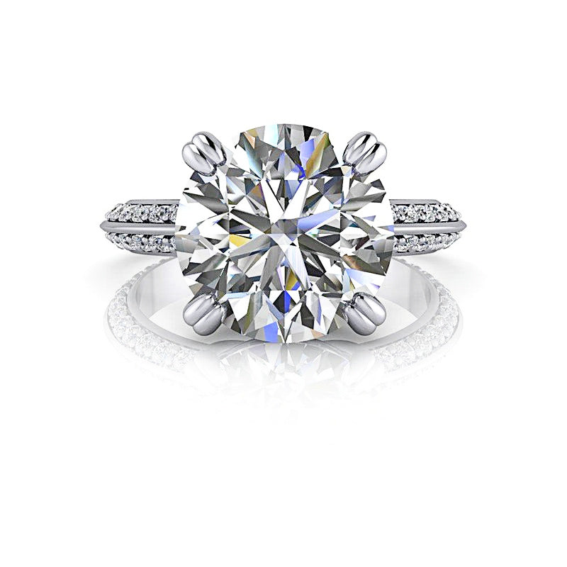 Modern Knife Edge Solitaire Diamond Engagement Ring 4CTW