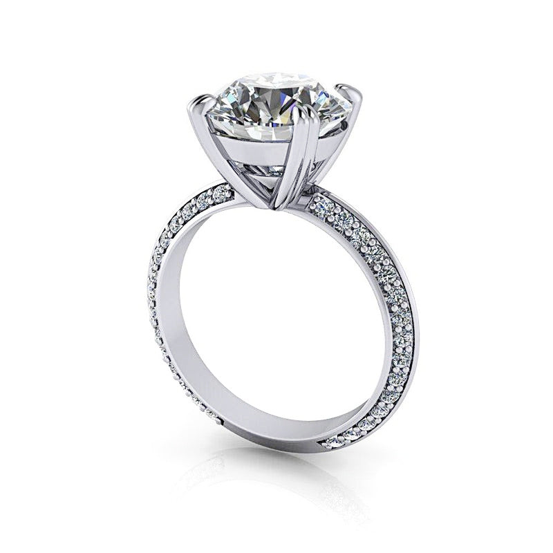 Modern Knife Edge Solitaire Diamond Engagement Ring 4CTW