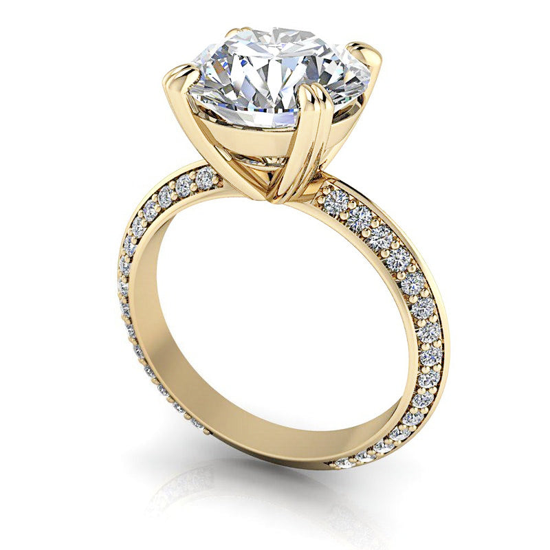 Modern Knife Edge Solitaire Diamond Engagement Ring 4CTW