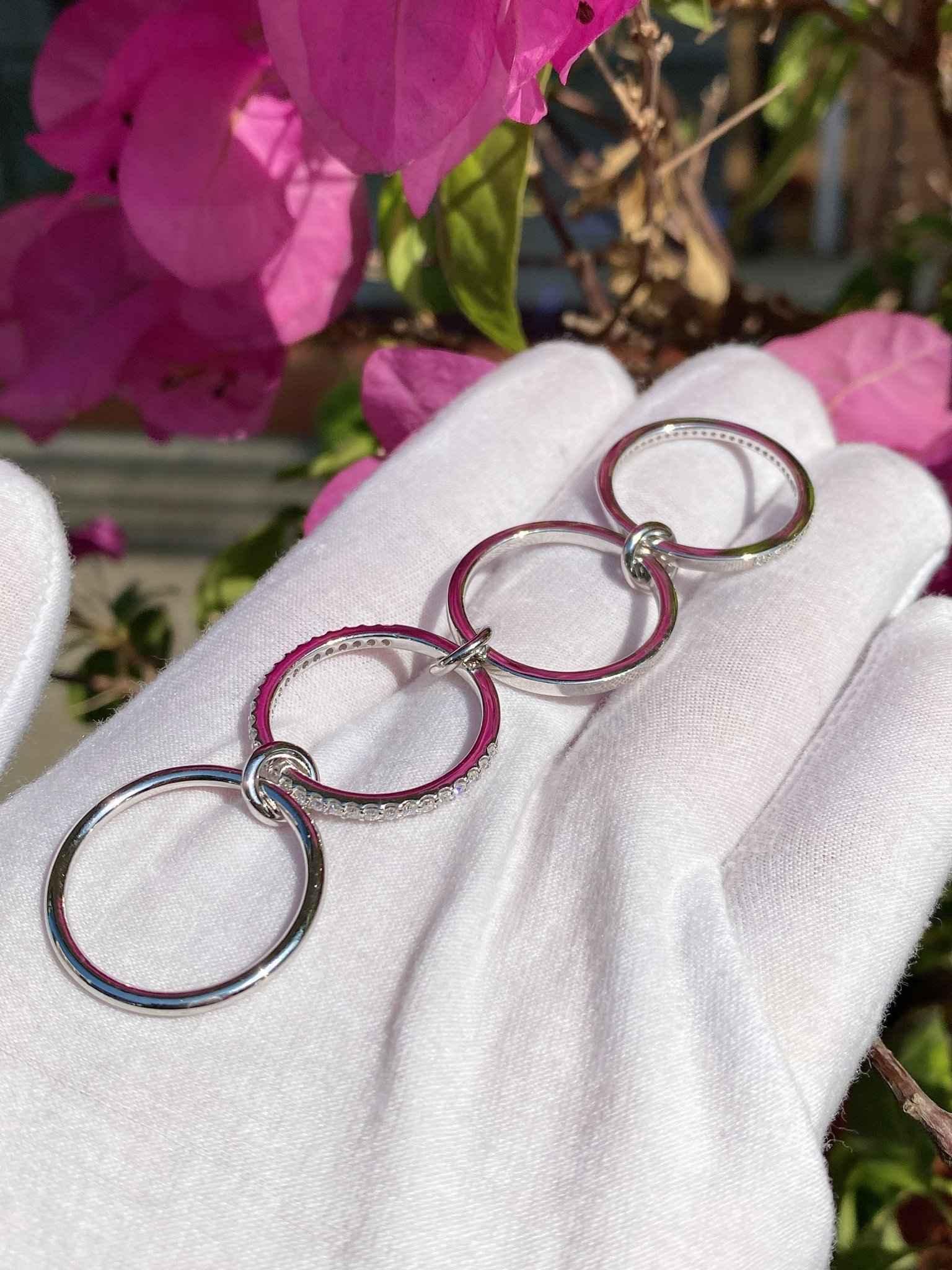 Diamond Connected Rings, Gold Stacking Rings, Fashion Rings – Bel