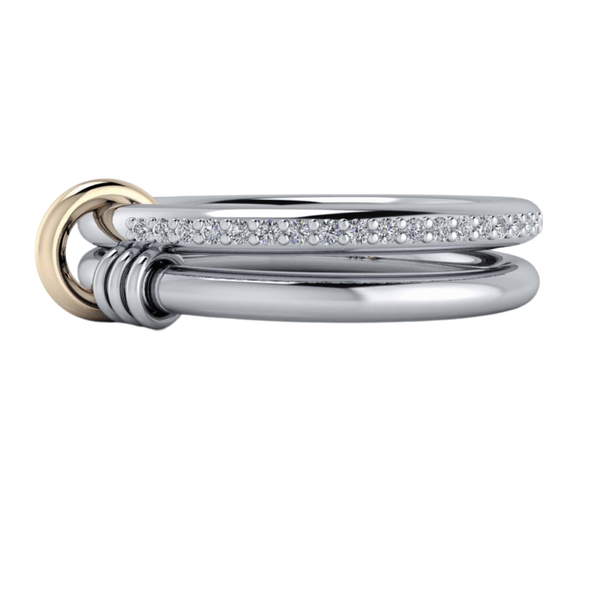 Silver/10kt Yellow Gold Linked Stacking Ring Bel Viaggio Designs, LLC