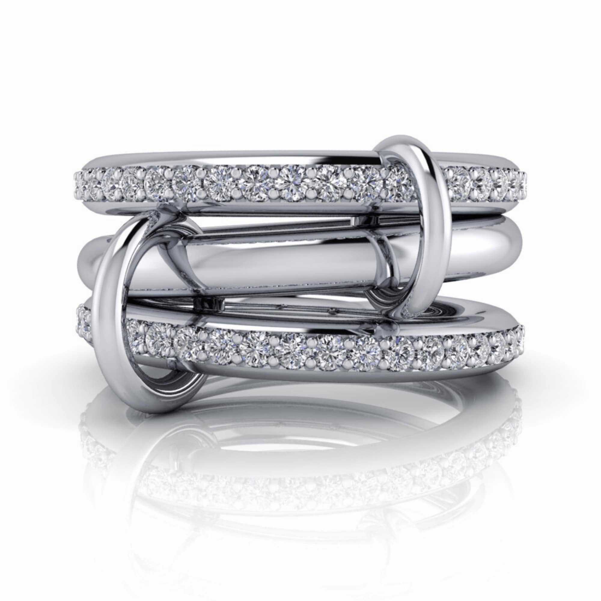 Connected Rings Stacking Band Silver or Gold by Bel Viaggio – Bel ...
