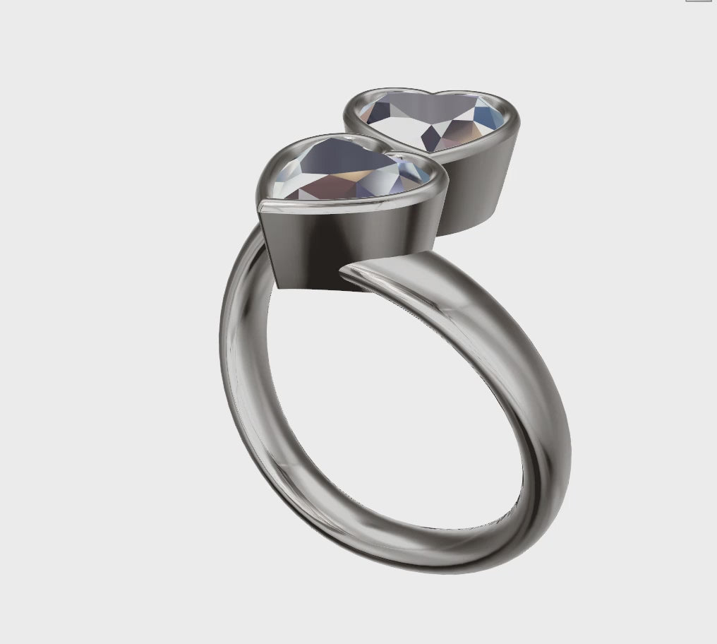 a white gold ring with a single diamond