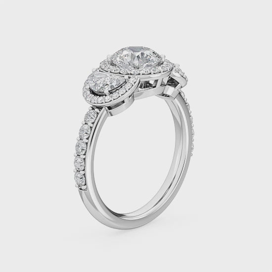 Lab Grown Diamond Three Stone Ring bel viaggio designs