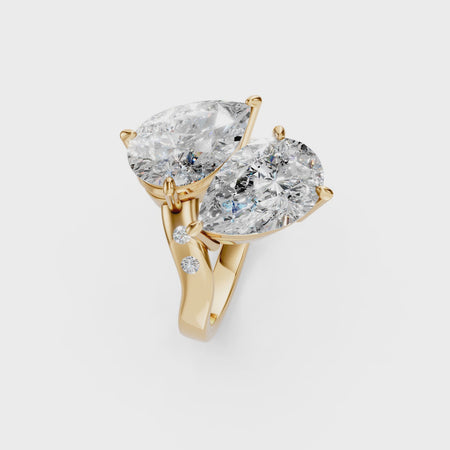 Pear Toi et Moi Ring Bel Viaggio Designs