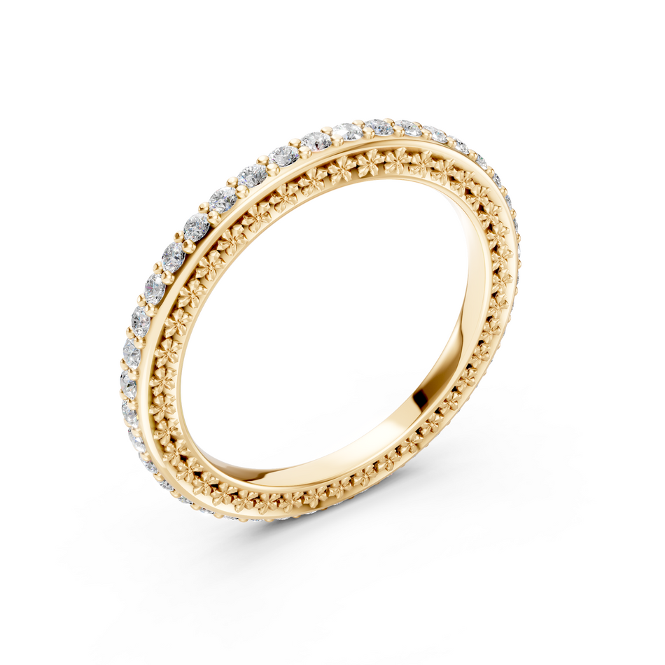 Florence Floral Diamond Wedding Band Full Eternity