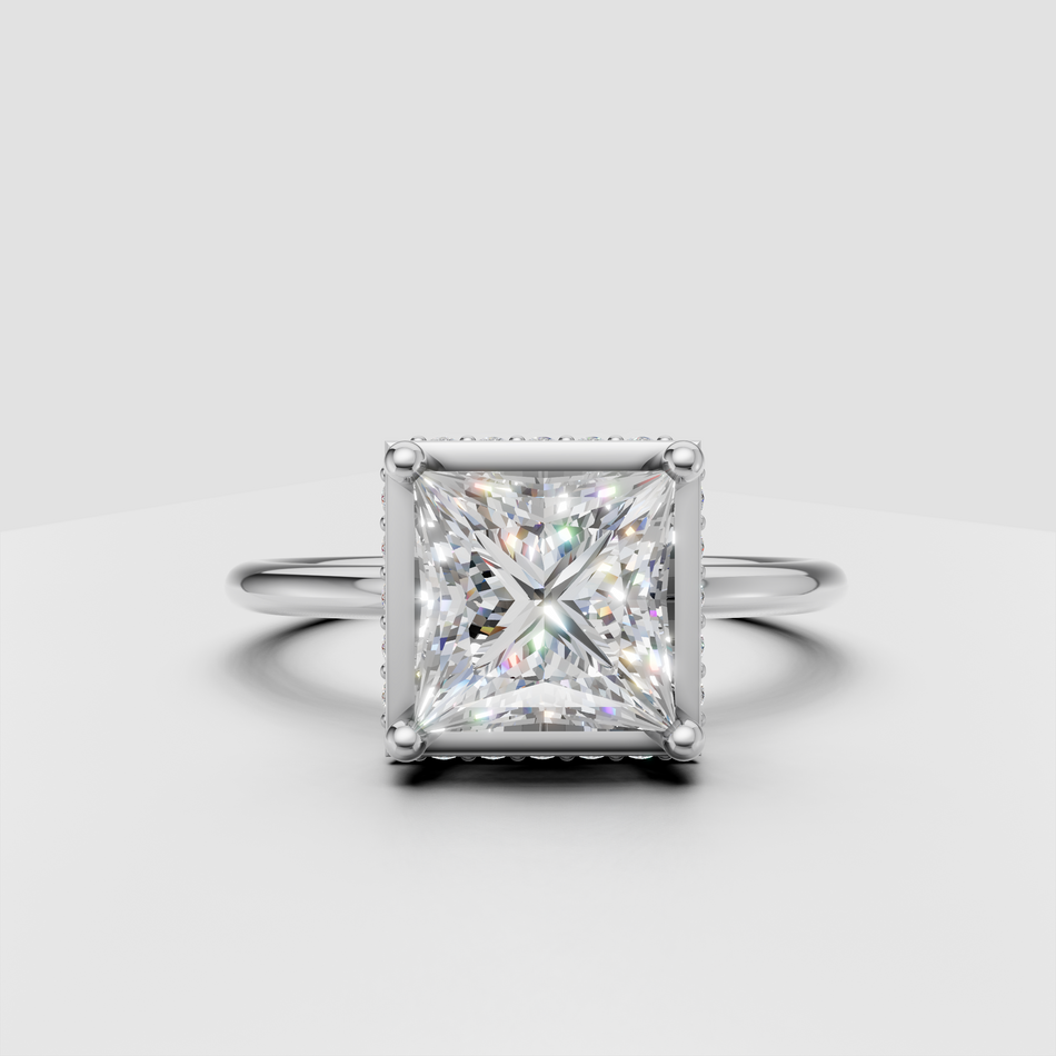 Marigold Georgian Inspired Lab Diamond Princess Cut Ring