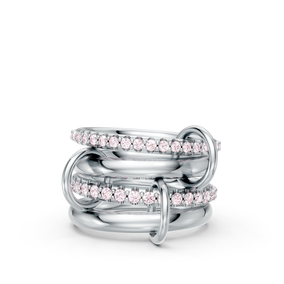 Starlit Pink Diamond Connected Ring Set