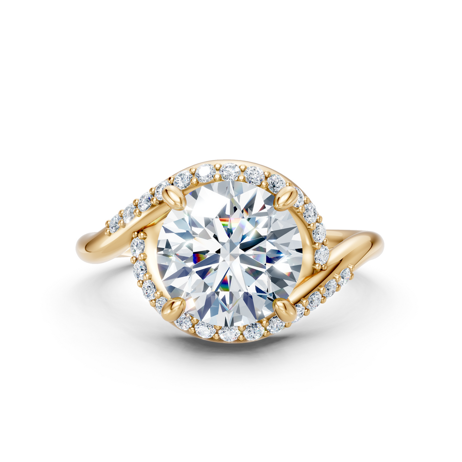 Evelyn 2.5ct Round Lab Diamond Engagement Ring in Solid Gold or Platinum